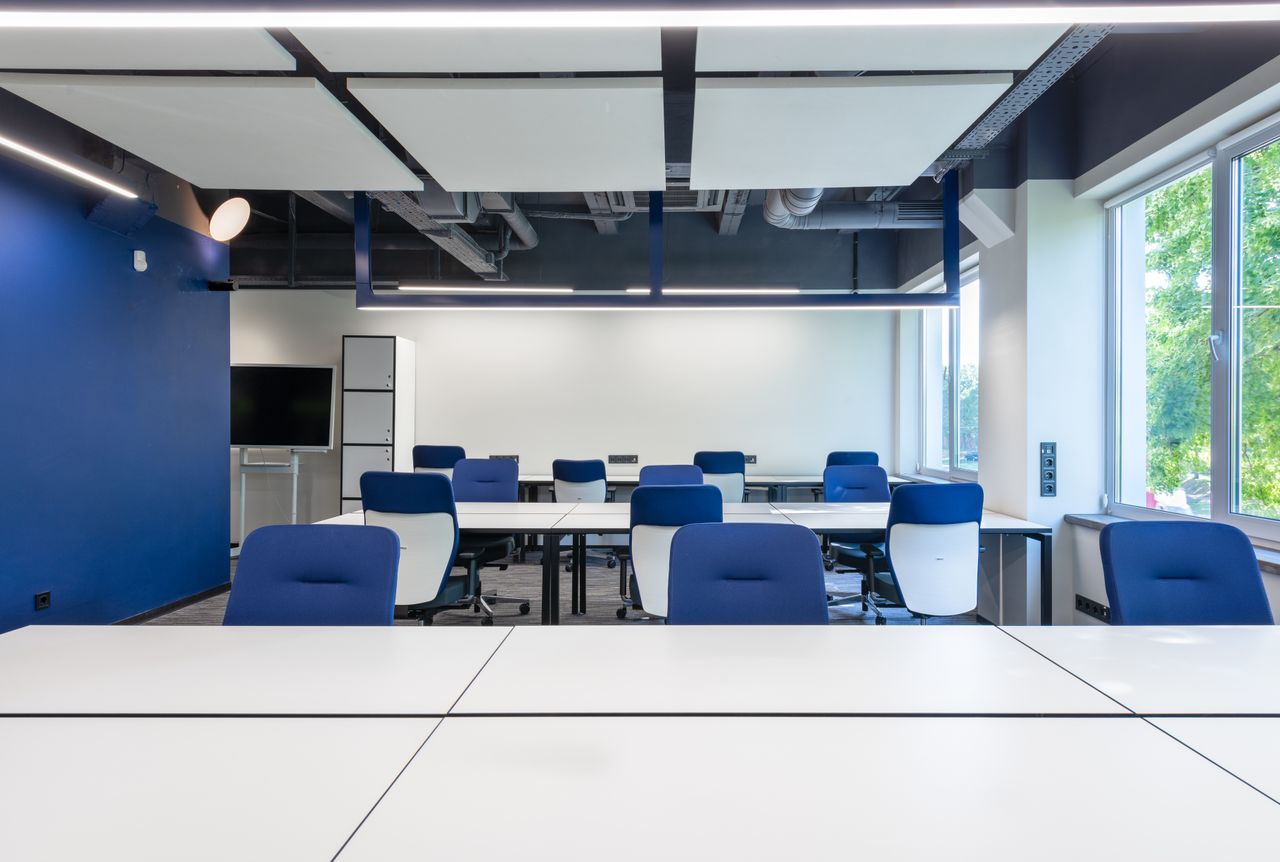 Modern contact centre office interior