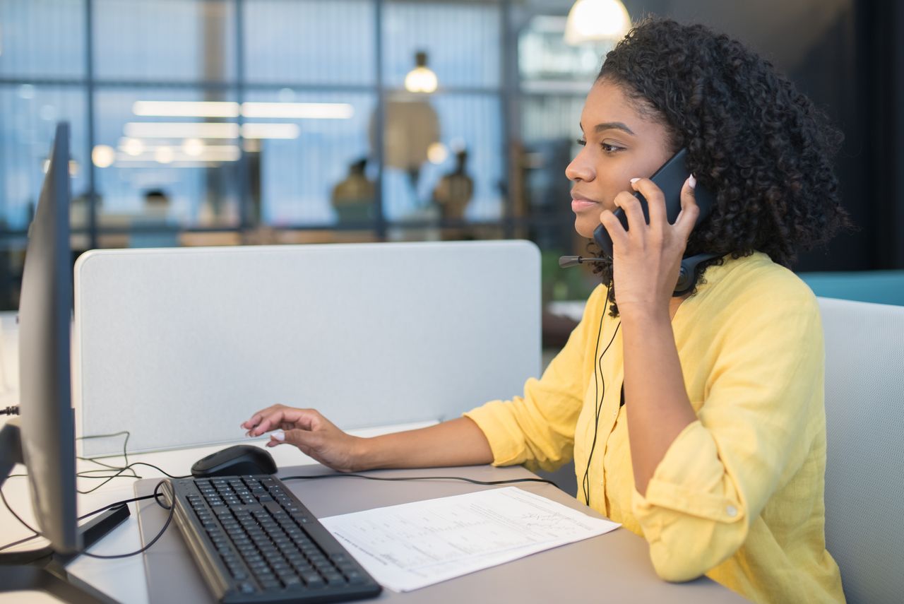 HR professional reviewing candidate applications