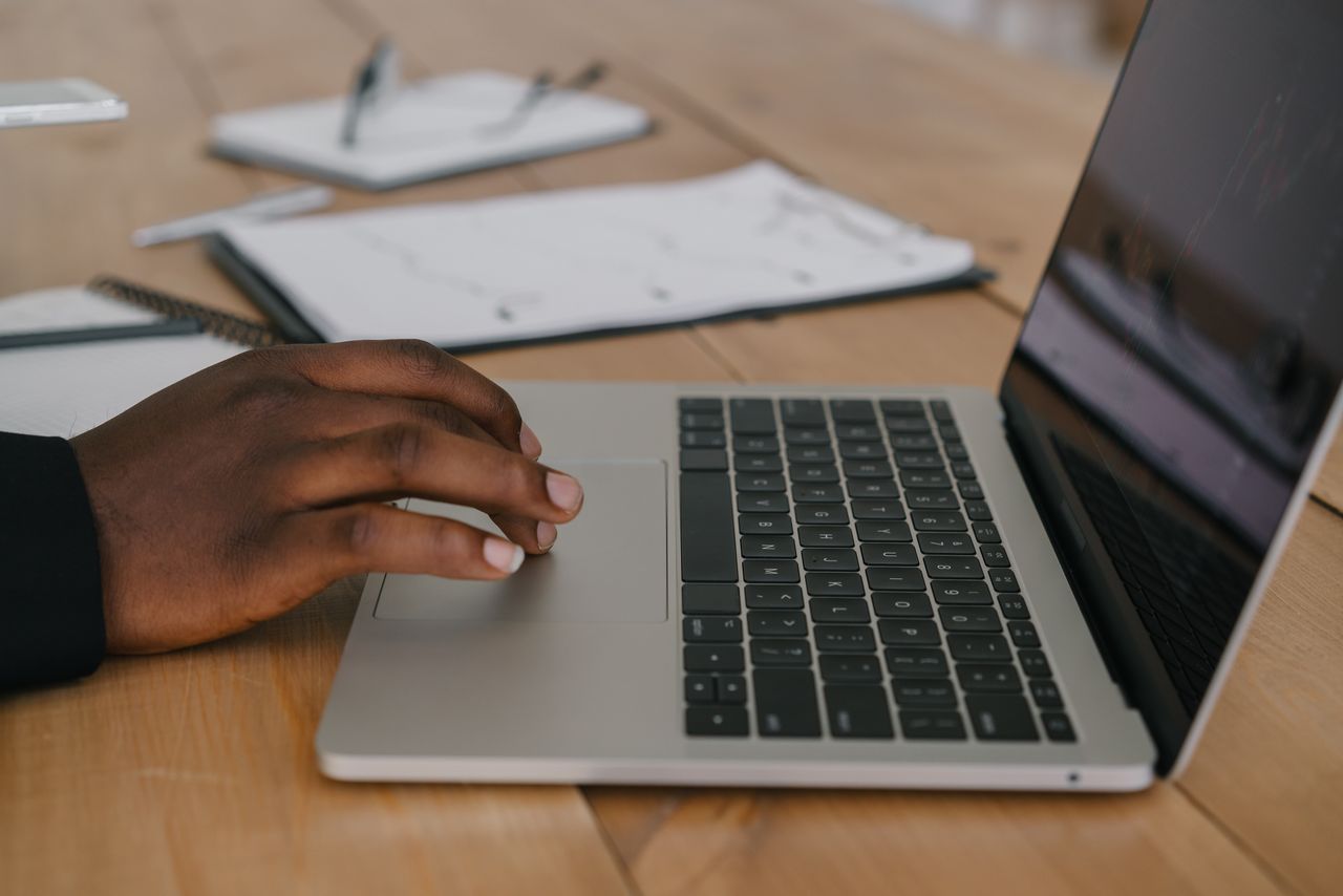 Professional working on a laptop